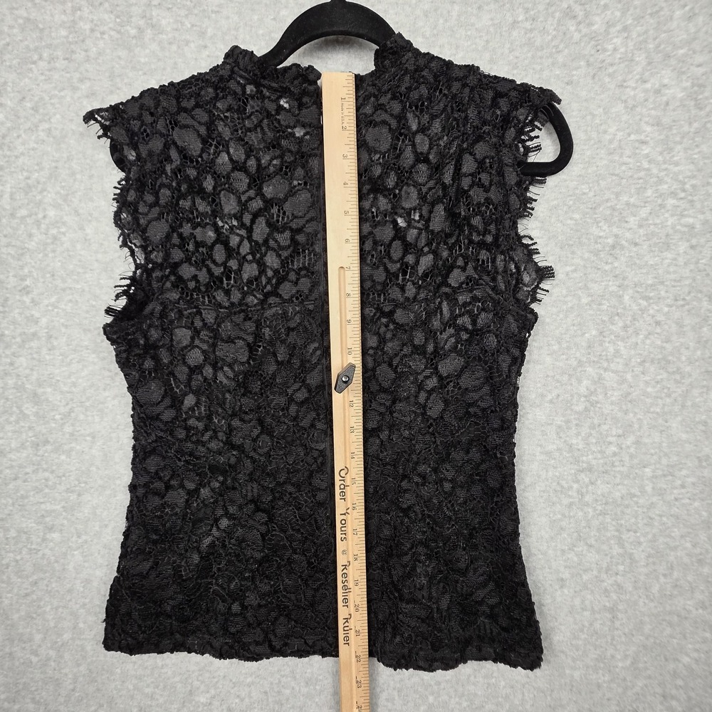 White‎ House Black Market Shirt Womens 6 Black Lace Sleeveless Fairy Grunge - Picture 9 of 13